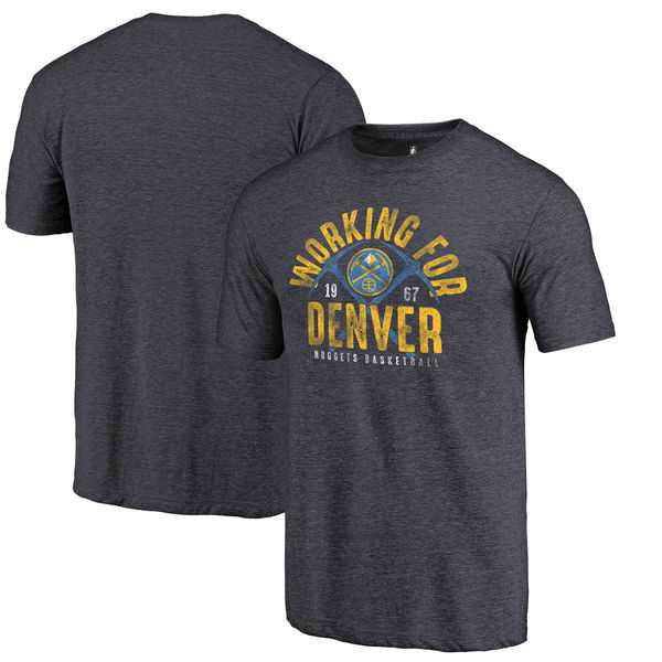 Denver Nuggets Navy Working for Denver Hometown Collection Fanatics Branded Tri-Blend T-Shirt